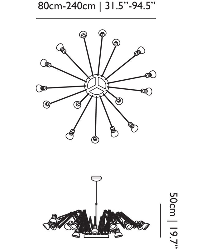Dear Ingo 16 - Light Chandelier, Black