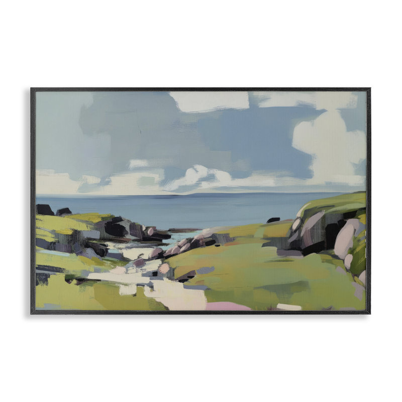 Giclée encadrée Green Bay Breeze, design par Elara Yasna, Giclée encadrée noir minuit, H 20 po x l 30 po