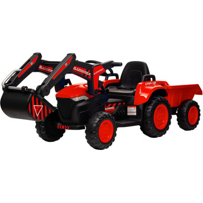 Jouet 3 en 1 avec télécommande pour l'excavatrice, tracteur électrique 12V pour les enfants de 2 à 5 ans, jouets de construction avec lumières DEL et musique, camion à benne basculante pour garçons filles
