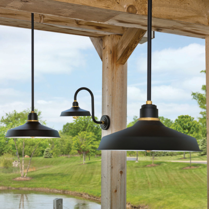 Foundry Wall Mount Outdoor Barn Light, Black, 23.75" H x 16" W x 27" D