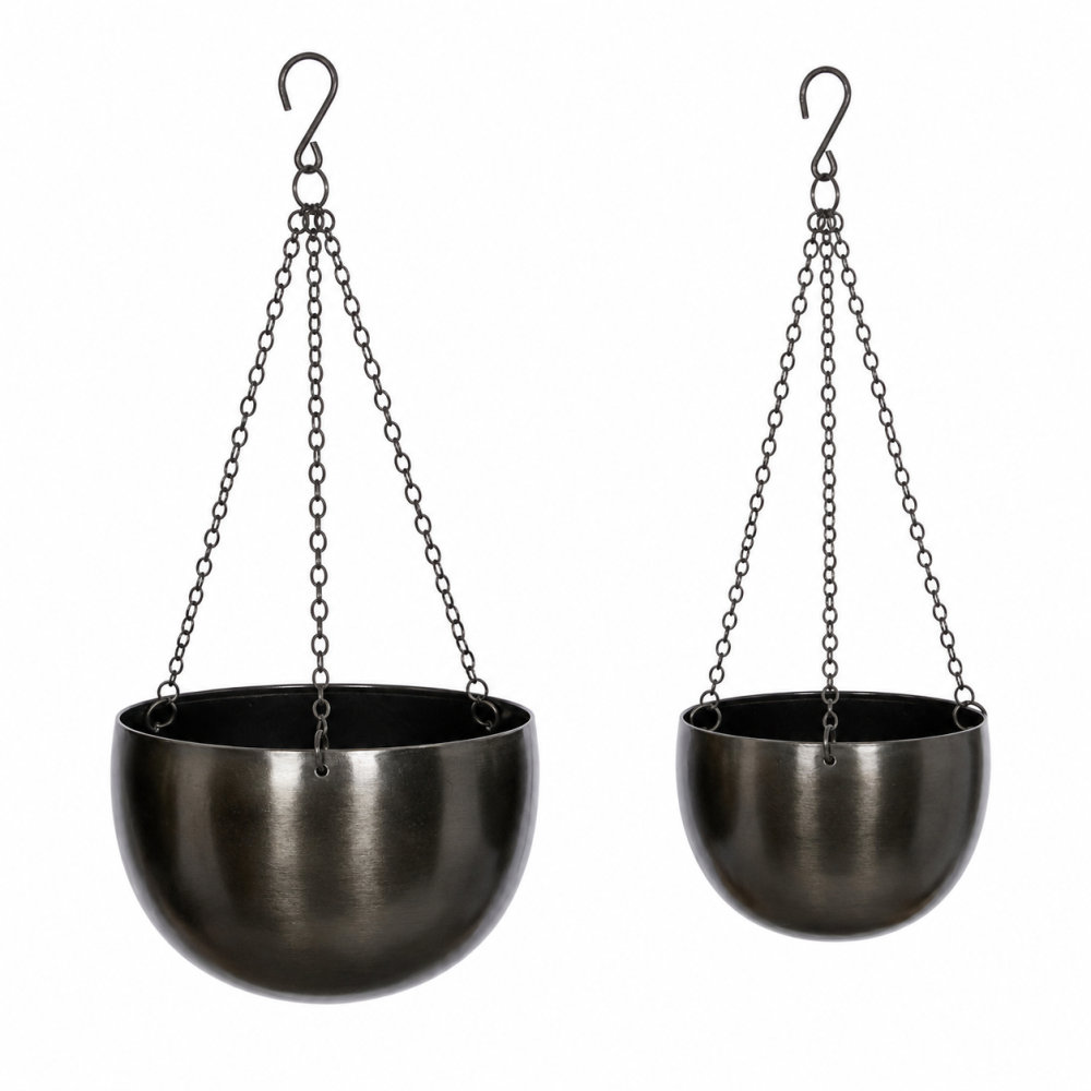 Benally 8" Hanging Planter, Black