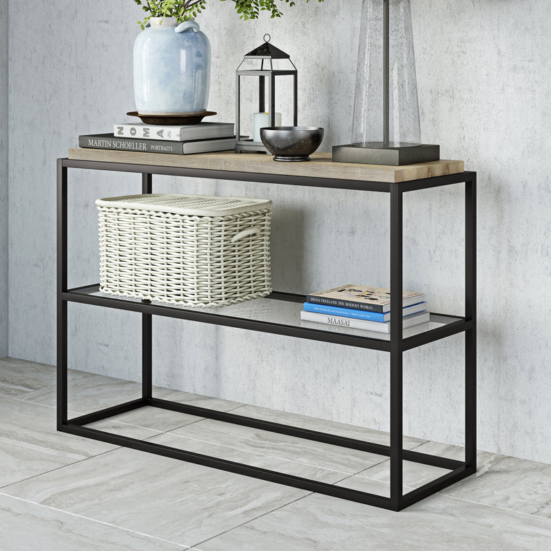 Montcerf 42'' Console Table, Limed Oak