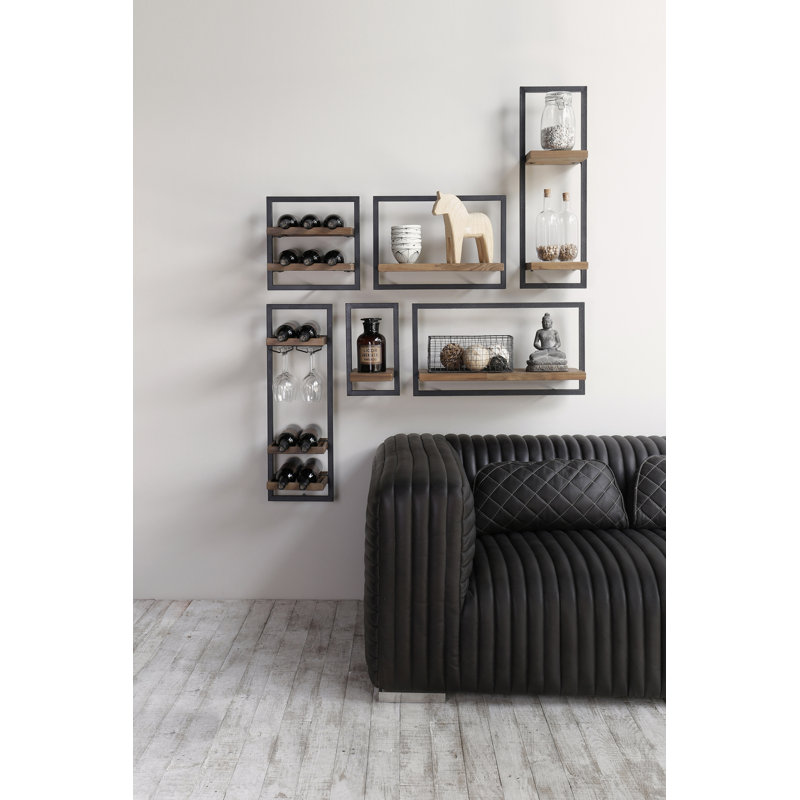 Wide Metal Frame Wall Shelf, 13.78" H x 25.59" W x 10.04" D