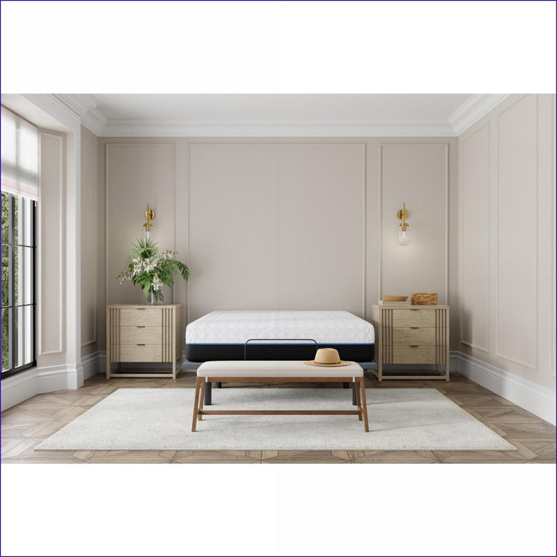Mattresses: 12\" King Copper Infused Memory Foam Mattress with Phase Change Cooling Fabric | White+gray | Foam, King, 12"