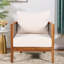 Chaise d'appoint moderne en teck avec corde tissée, conception ergonomique pour patio