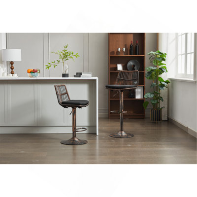 Ensemble de 2 tabourets de bar, chaise de bar pivotante à 360 °, chaise à hauteur de comptoir avec repose-pieds pour la cuisine et la salle à manger