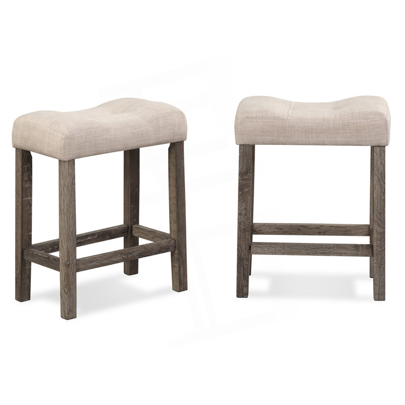 Ensemble de 2 tabourets capitonnés à hauteur de comptoir et chaise d'appoint, Taupe