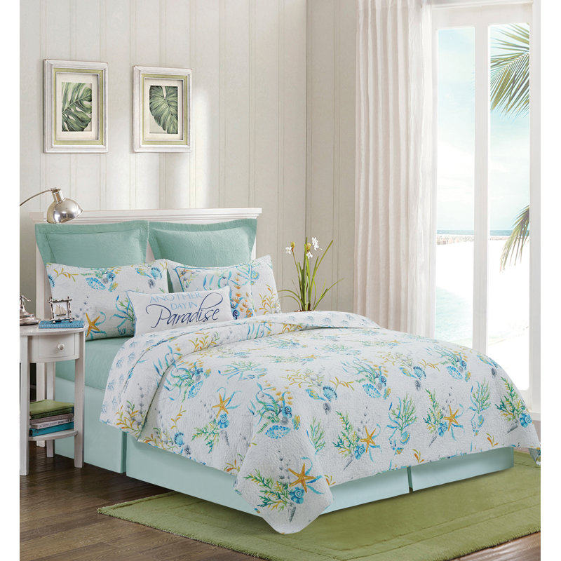 Ensemble de couvre-lit en percale de coton Marlowe, Couvre-lit très grand / couvre-lit + 2 taies déc