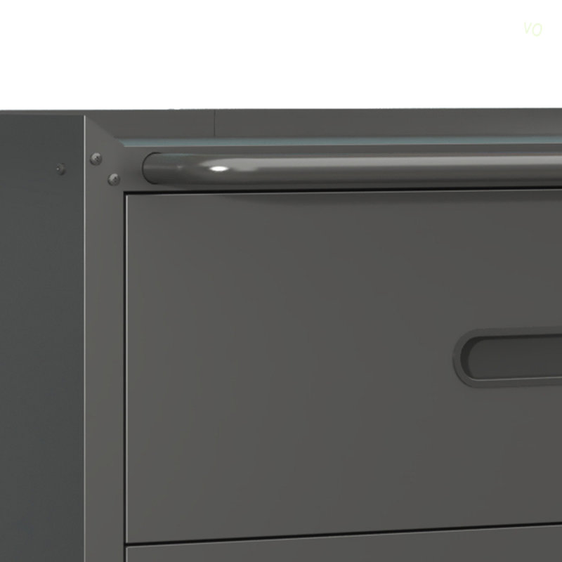 Armoire de rangement en métal robuste avec roulettes - Armoire à outils à 3 tiroirs pour solutions de rangement de garage, de bureau et de maison, noir / gris