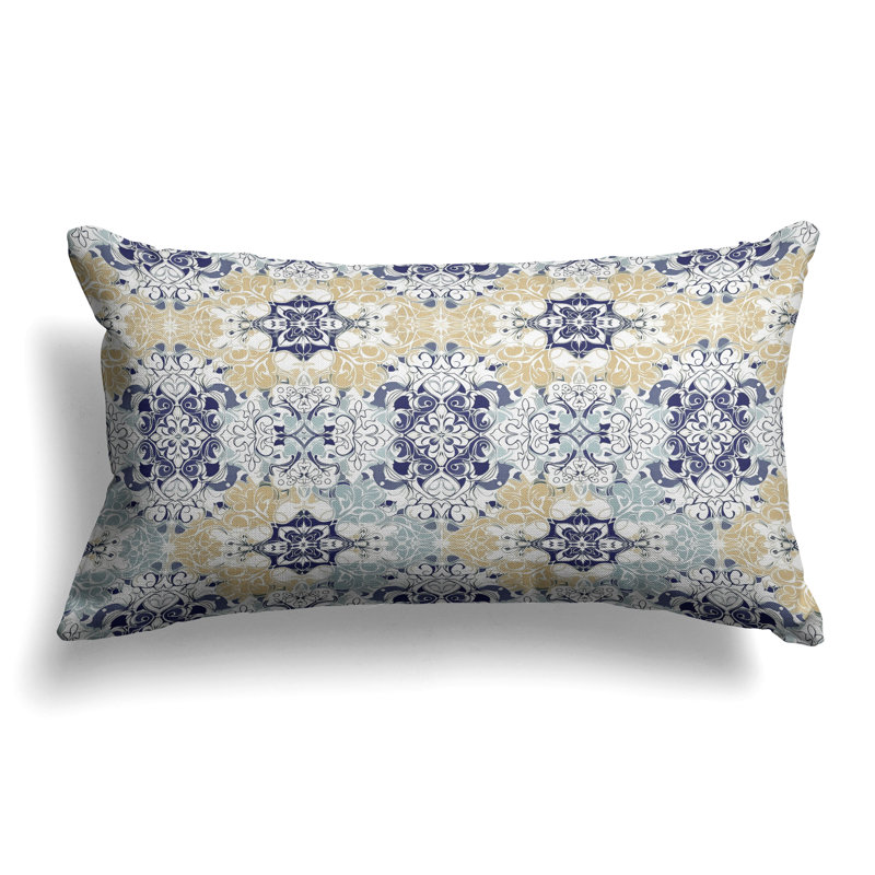 Vibrant Botanicals  Rectangular Throw Pillow, Gray/Beige