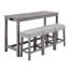 Ensemble de table de bar avec prise de courant, ensemble de table de bar et de chaises, ensemble de table de salle à manger 4 pièces