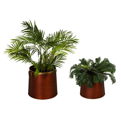 Ensemble de pot de fleurs en métal 2 pièces