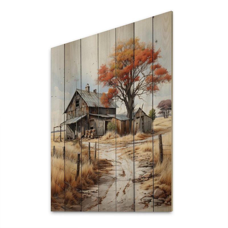 Farmhouse Seasons I sur impression sur bois, H 40 po x l 30 po x P 0,78 po