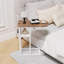 Table de bout en C avec poche latérale pour canapé, canapé et chambre à coucher - brun rustique / blanc-114509704-114509707