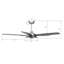 Ventilateur de plafond intelligent intérieur / extérieur de 56 pouces Journey, ensemble d'éclairage à DEL à intensité variable et télécommande, fonctionne avec l'assistant Google, Amazon Alexa et les raccourcis Siri.-400815764-400815762-400815767