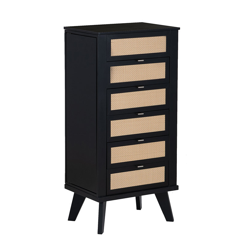 Armoire à bijoux autoportante de 20 po de large Cory, Noir