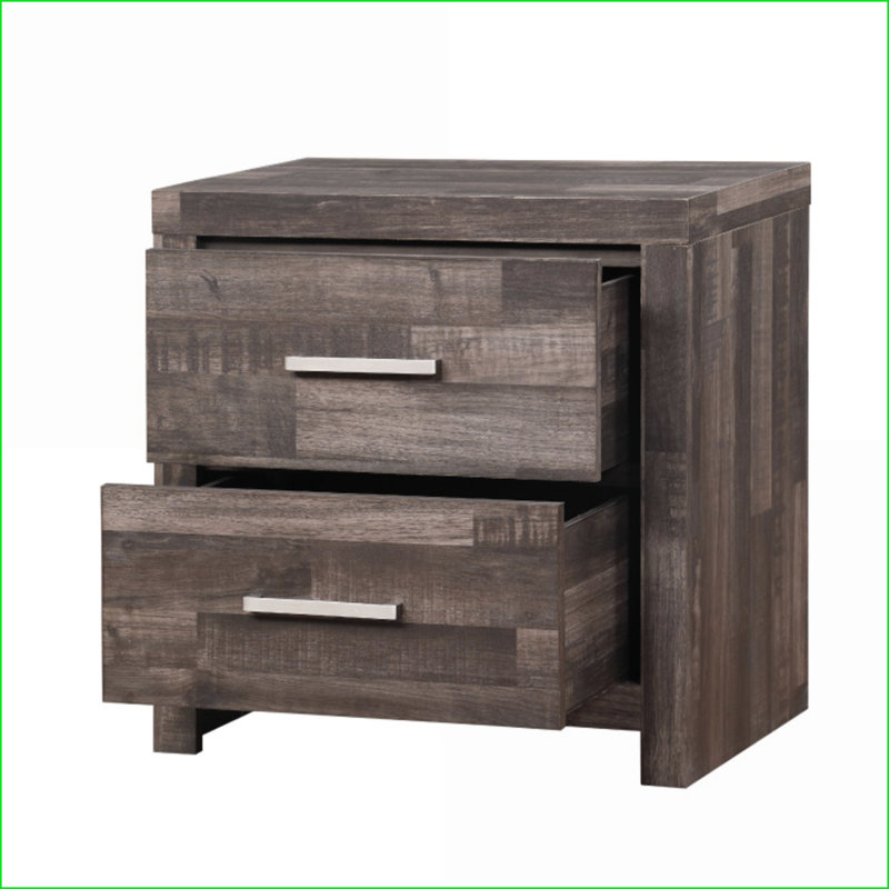 Juniper Dark Cherry Solid Pine 2-Drawer Rustic Nightstand