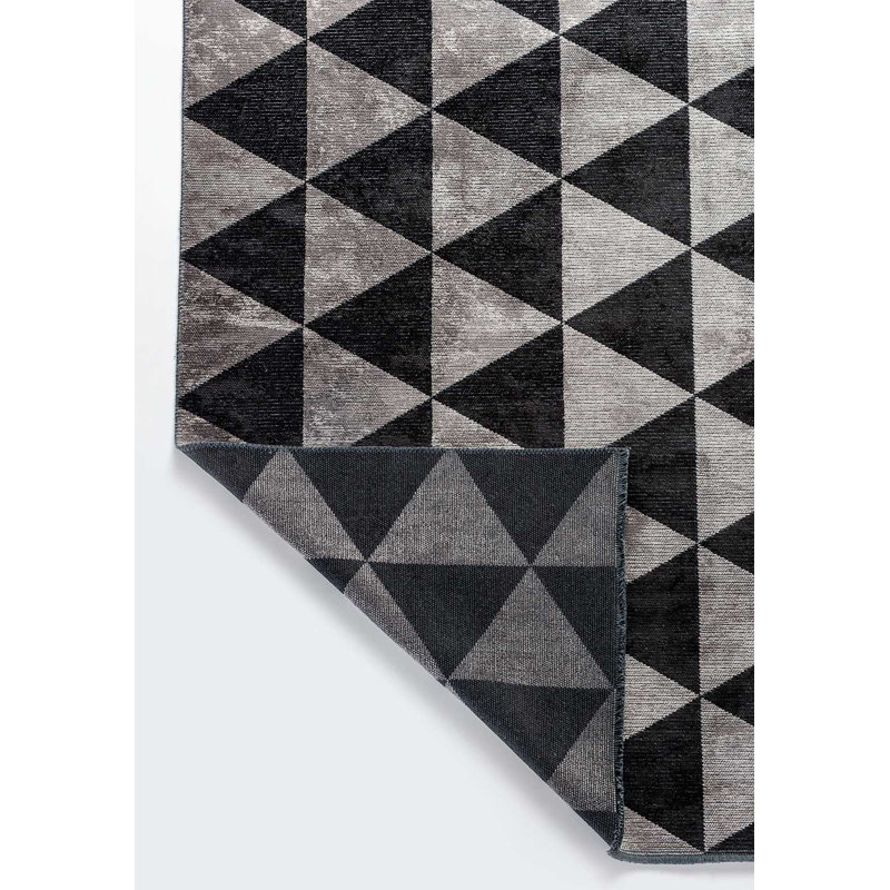 Rapture Silver/Black Geometric Luxury Area Rug, Rectangle 7'10" x 11'2"