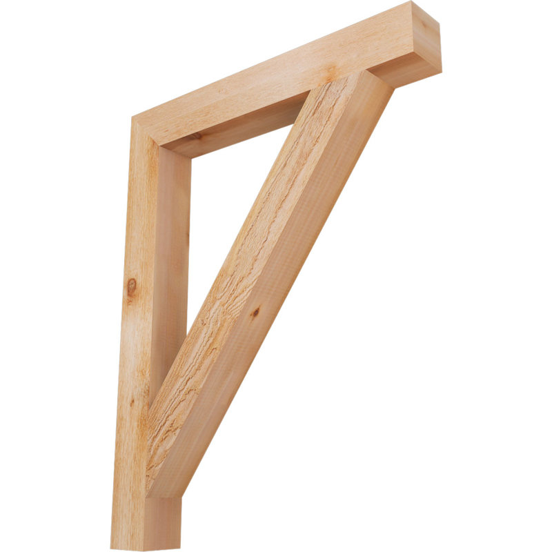 Traditional Block Bracket, 38" H x 4" W x 30" D, Western Red Cedar (Rough Sawn)