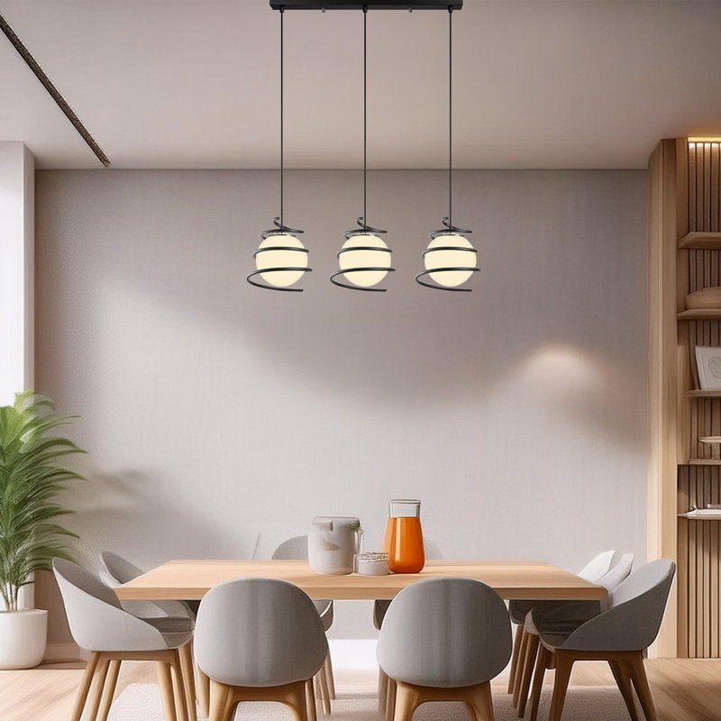 Luminaire suspendu pour îlot de cuisine 3 lumières John-Paul