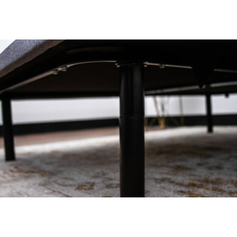 Base plateforme tapissier de la série X - look moderne, tissé gris, 6 pieds réglables, capacité de 1000 lb, structure solide à base simple à installation rapide, revêtement, capacité de charge