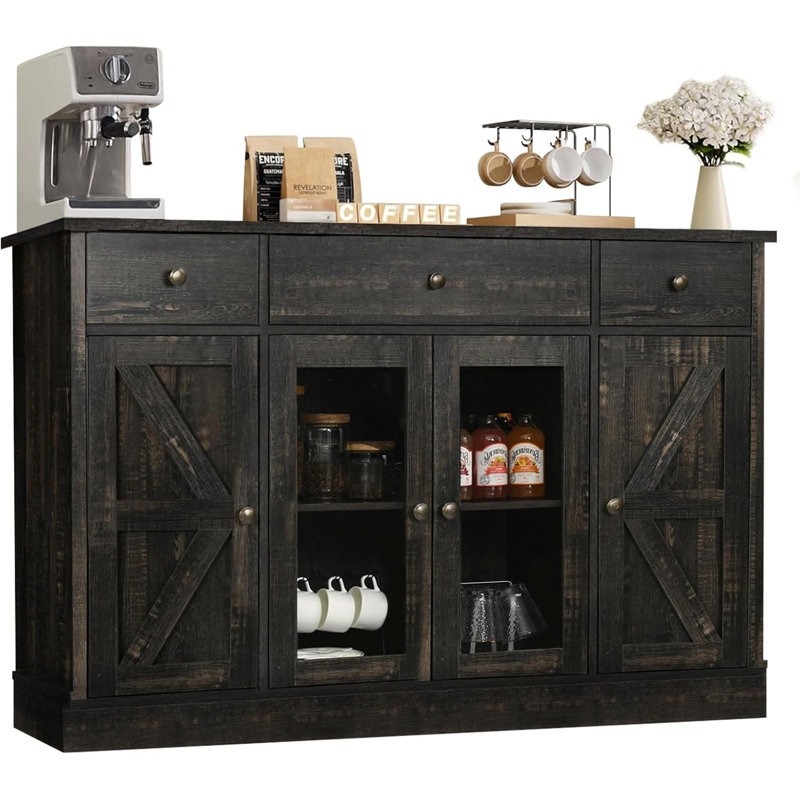 Abrianna 55.12'' Sideboard, Dark Rustic Oak