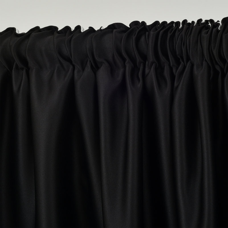 Sateen Look Room Darkering Room Darkening Curtain Pair, 52" W x 72" L, Deep Black