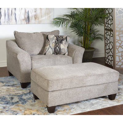 Rabelais Upholstered Armchair with Ottoman
