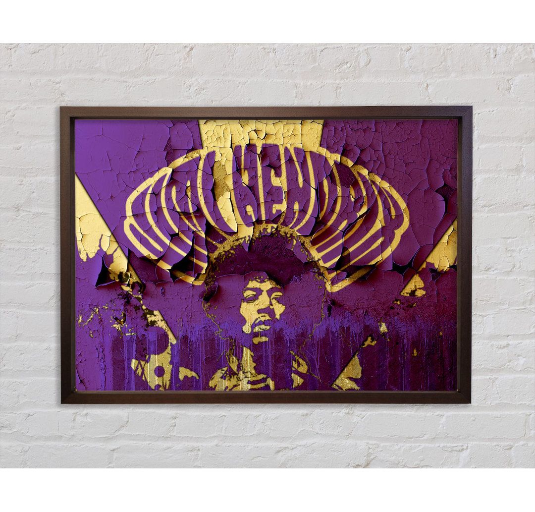 Jimi Hendrix Purple Haze - Einzelner Bilderrahmen Kunstdrucke auf Leinwand