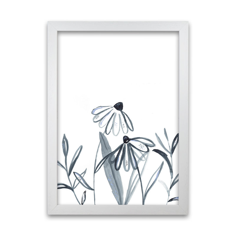 Meadow Line Work by Laura Irwin - Print, White Framed, 59.4cm H x 42cm W x 3cm D