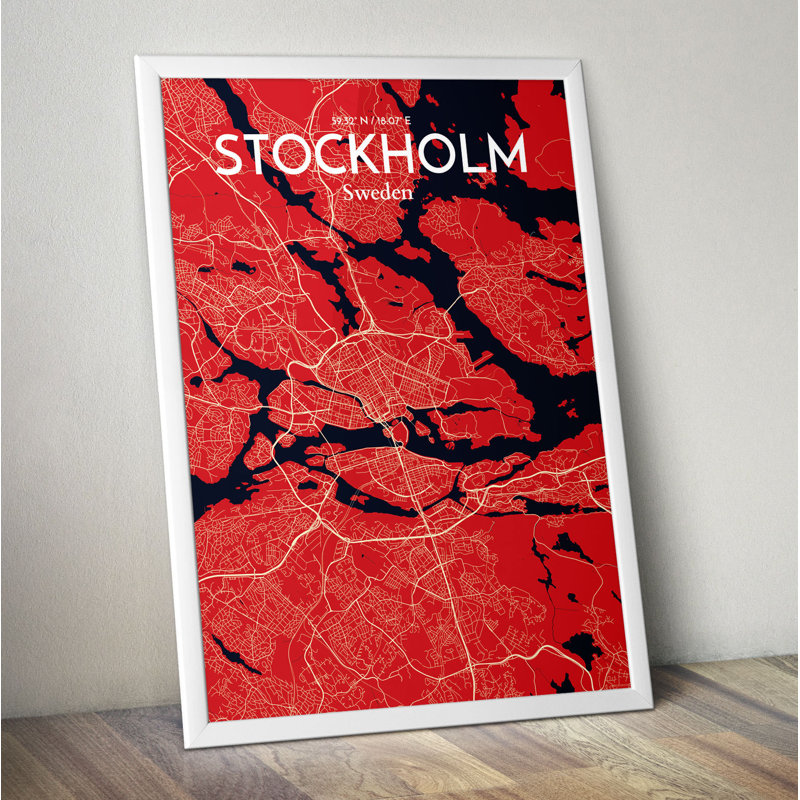 Stockholm City Map - No Frame Print, 50.8cm H x 40.6cm W x 0.13cm D