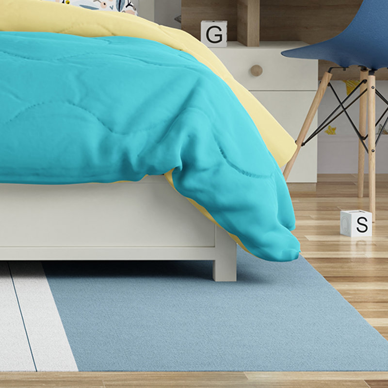Toph Modern Off-White/Eggshell Solid Wood Low Profile Bed with Headboard, Full / Double
