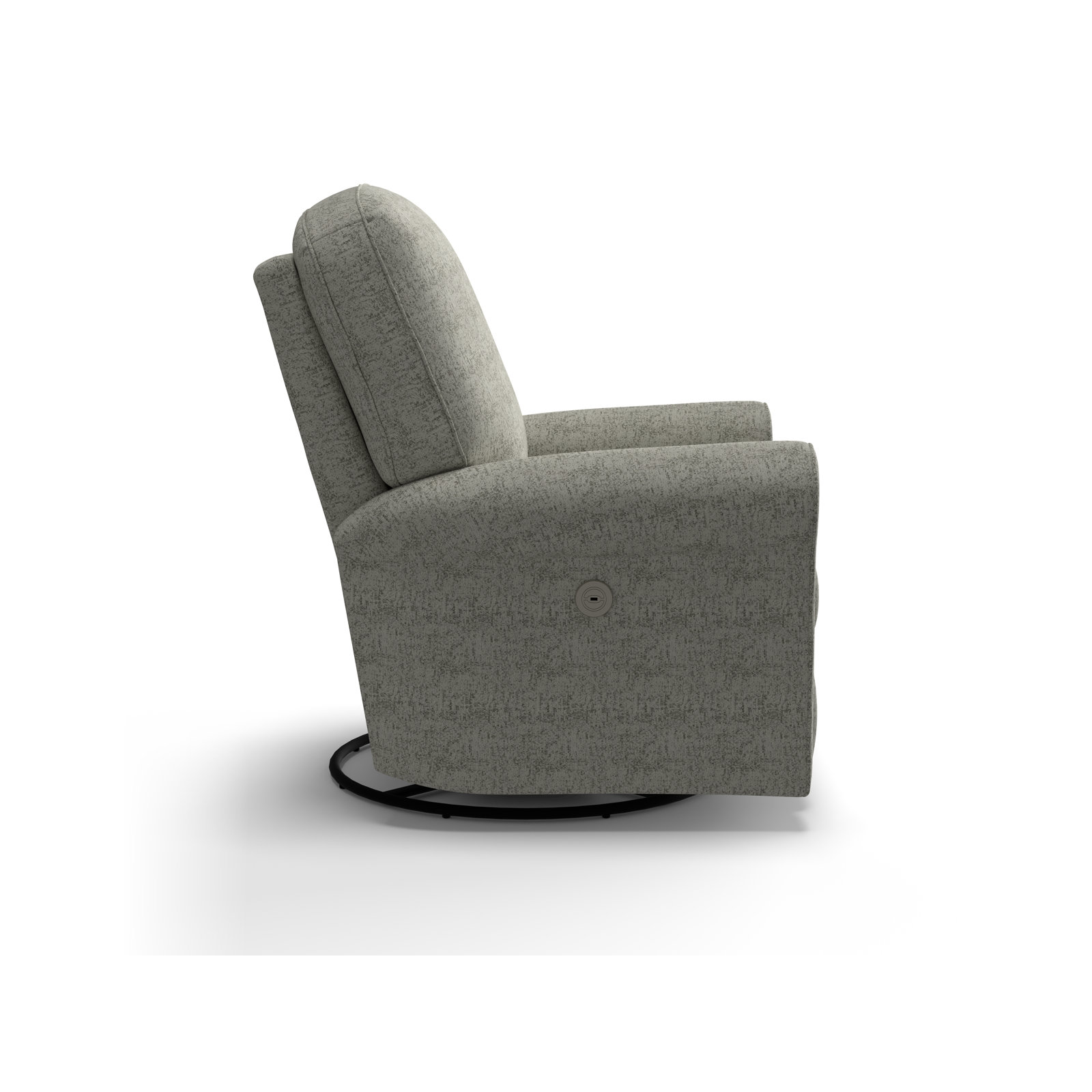 Anastasia Upholstered Swivel Reclining Glider, Malibu White Pepper Performance Chenille