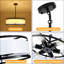 Lustre tambour 6 lumières moderne en tissu noir mat à intensité variable, luminaire suspendu à hauteur réglable pour îlot de cuisine, salle à manger et salon-131364338