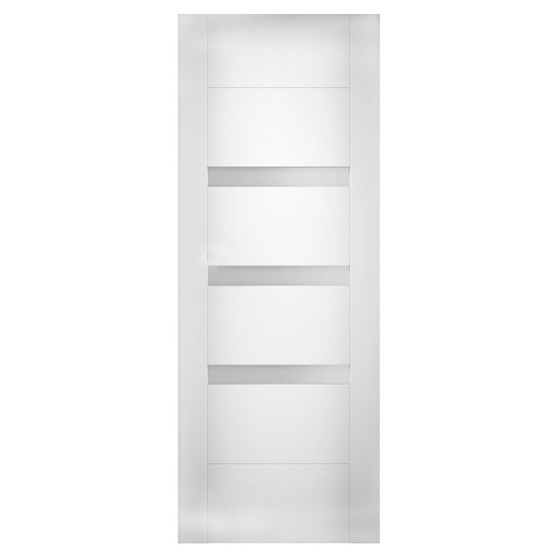 Dalle de porte blanche en verre givré Sete, 30 po x 80 po