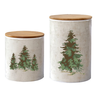 2 PC Scenery Tree Canister Set