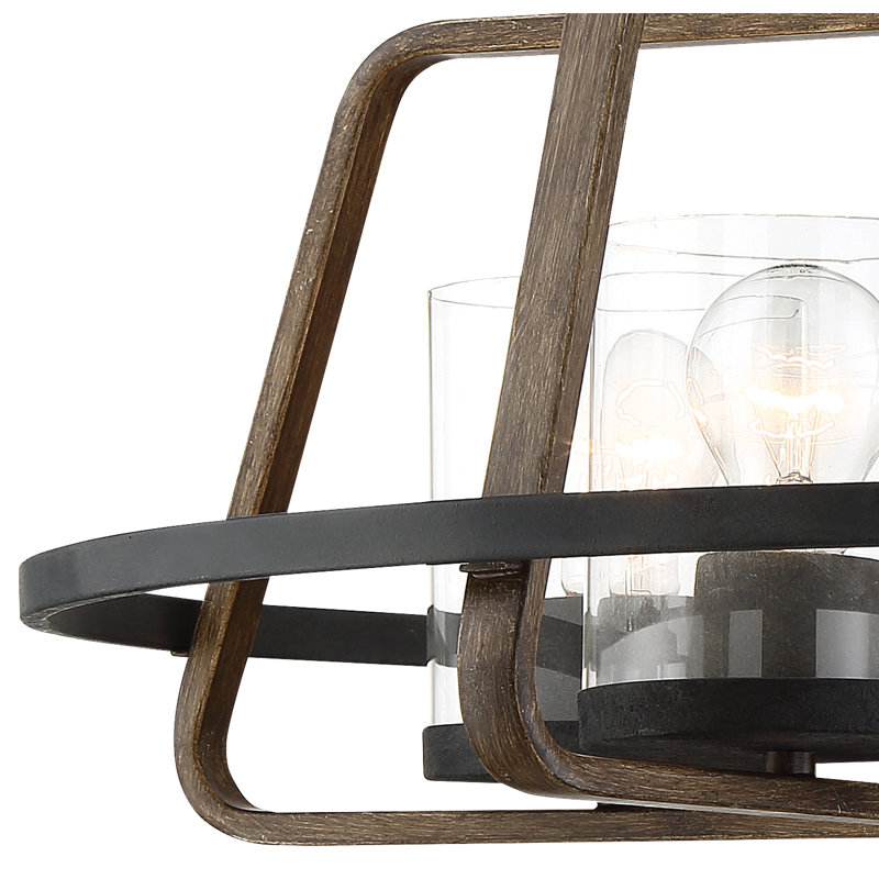 Ryder Minimalist Farmhouse 4-Light Chandelier in Forged Black