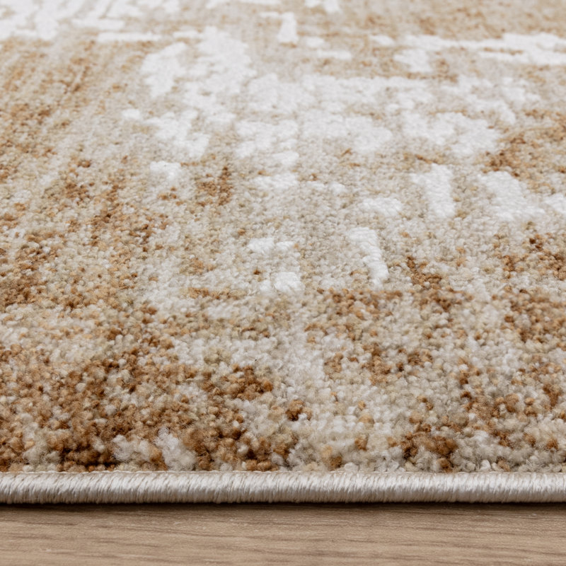 Bezore Abstract Orange/Ivory Area Rug, Rectangle 160 x 240 cm