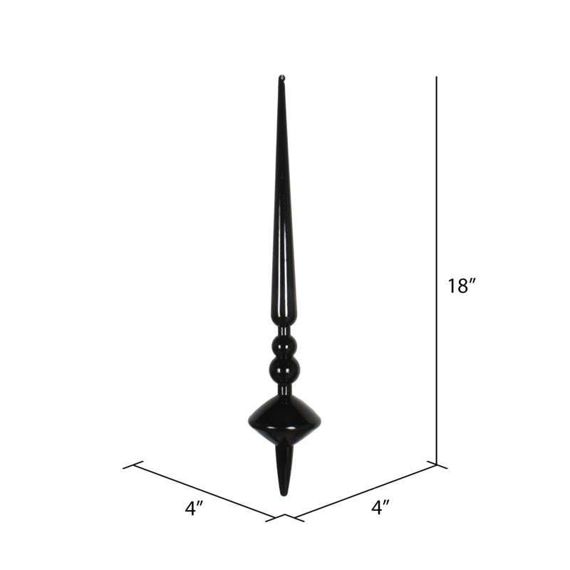 Ornement en forme de coupole 18 po 18, Noir brillant