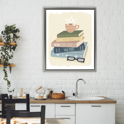 Minimal Book Stack with Glasses Floating Frame, design by Sandra Picco