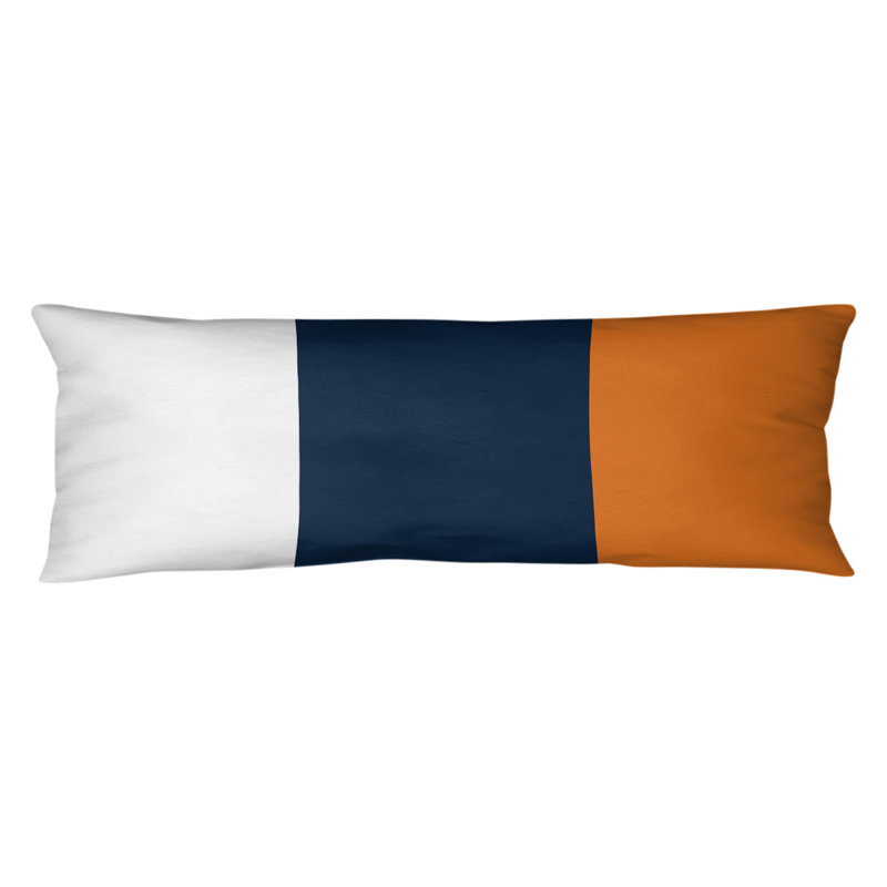 Abel Polyester Medium Pillow, Blue Middle/Orange