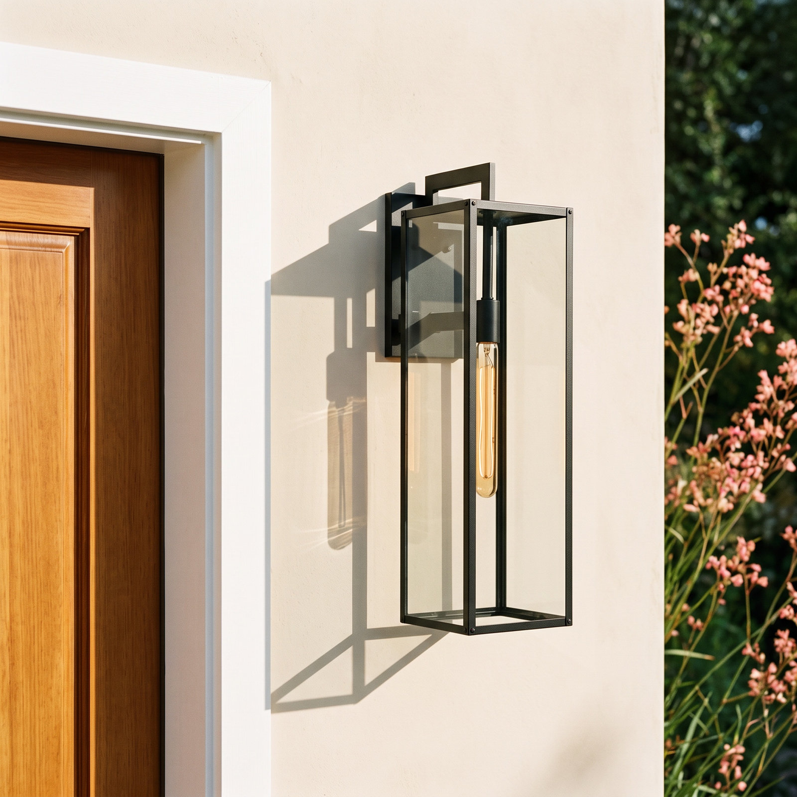 Caliana Outdoor Wall Lantern, Black, 6