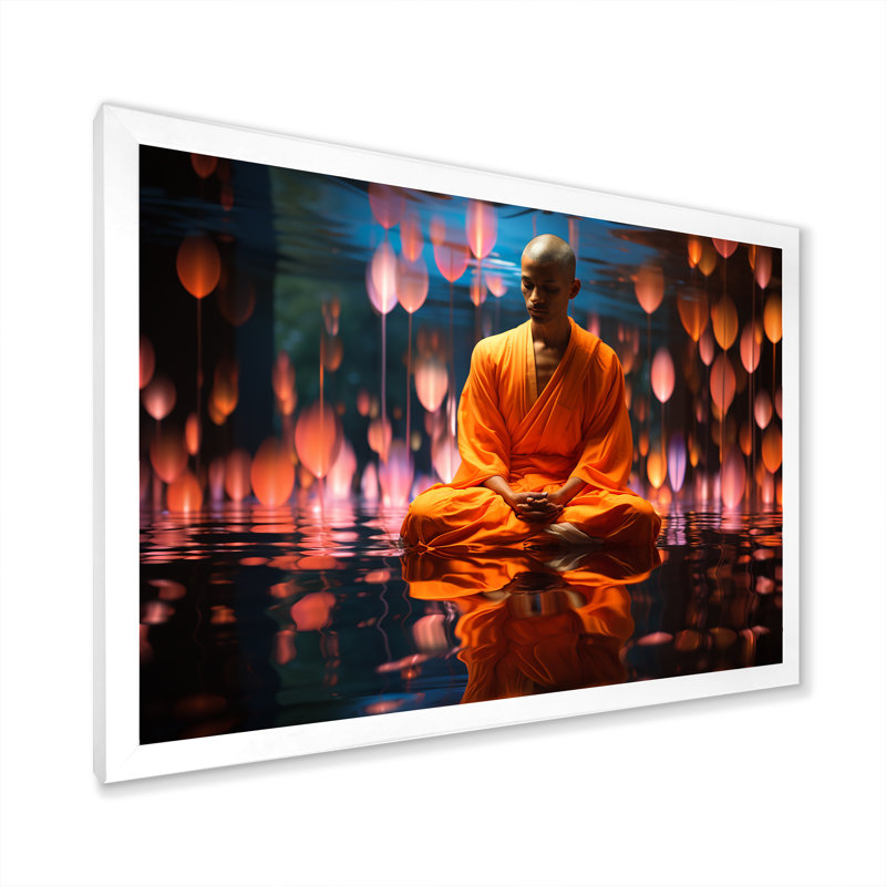 Vipassana Insight Meditation sur impression sur toile, Cadre simple blanc, H 24 po x l 32 po x P 1 po