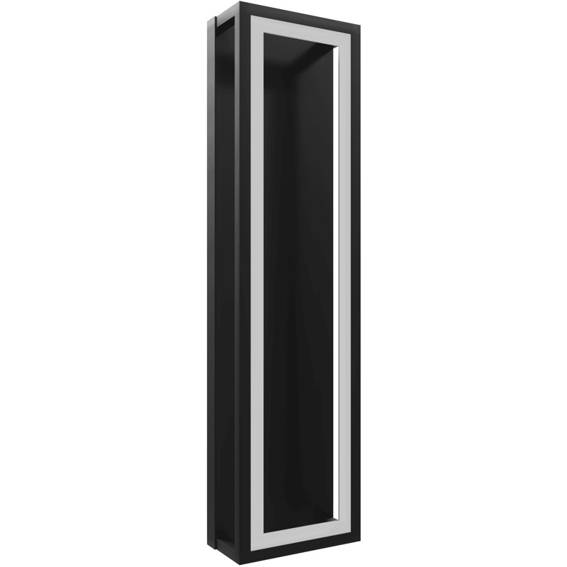Gunnur LED Flush Mounted Sconce, 30" H x 8" W x 4" D, Black