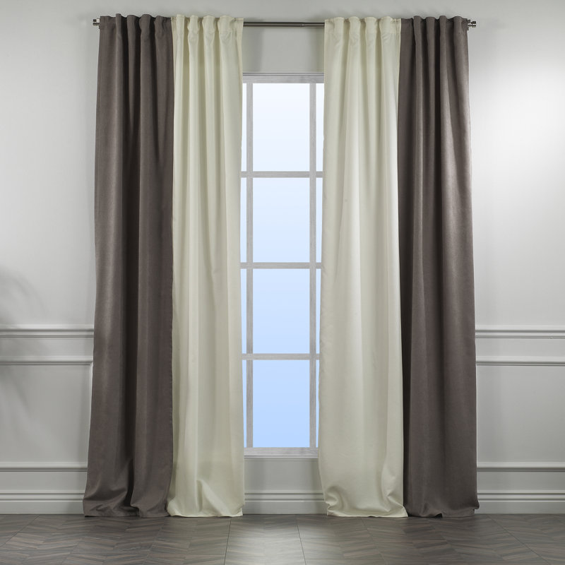 Rideau de fenêtre décoratif de chaque panneau de 27 po de largeur, Crème / pierre, L 27 po x L 95 po