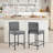Barstools Set of 6, Counter Height Bar Stools With Back Support, Faux Leather, Metal Legs, Upholstered Seat Cushion Modern Barstool, Use For Kitchen Island Home Bar-1897809125