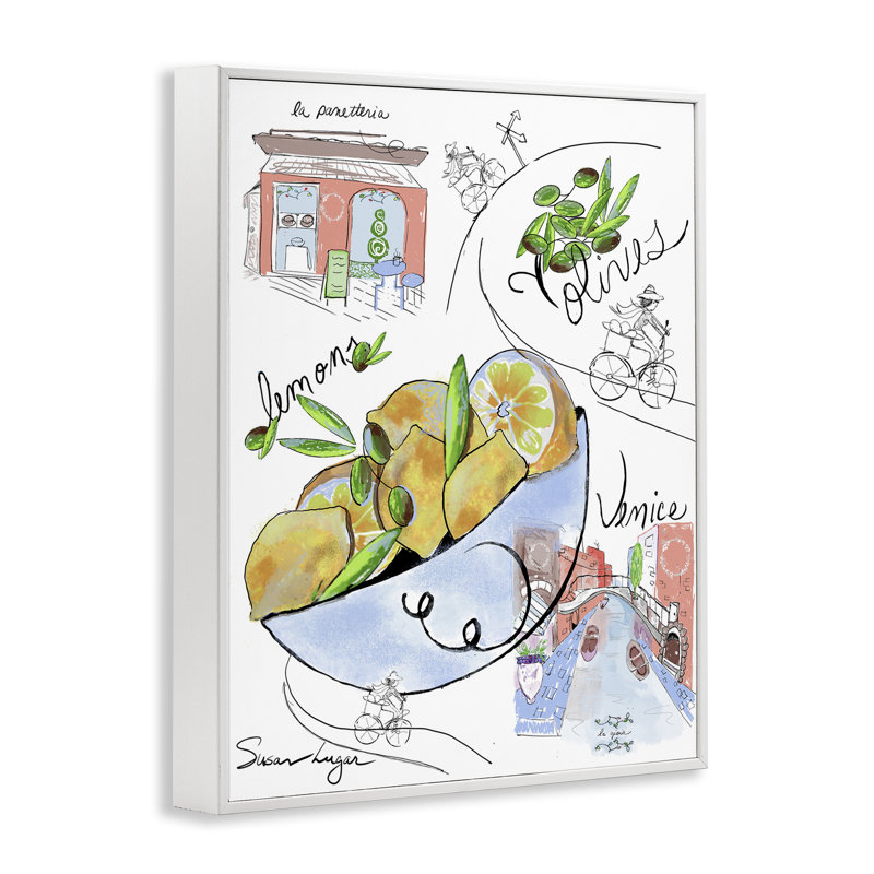 Collection de croquis de cuisine italienne, estampe numérique, design par Susan Lugar, H 20 po x l 16 po