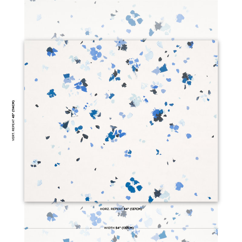 Schumacher X Backdrop Fairfarren Wallpaper, Clean Blue