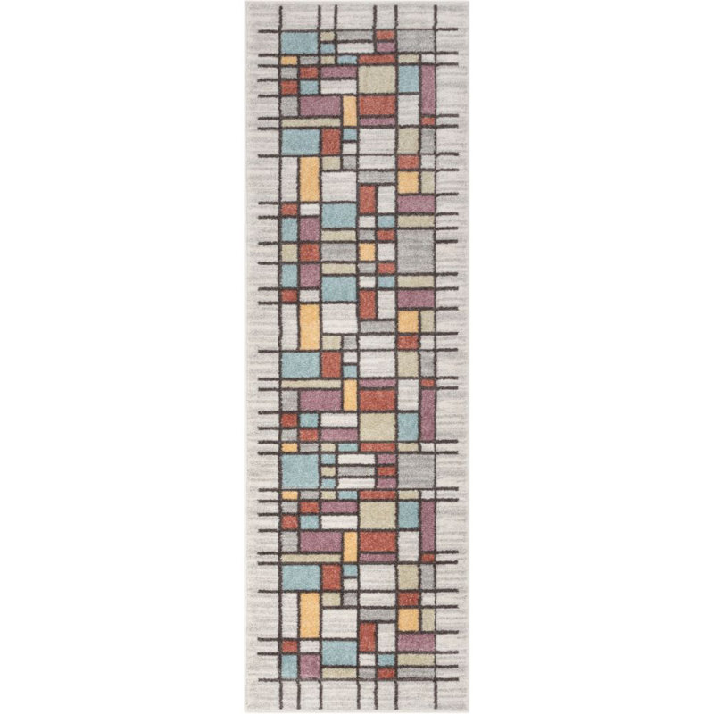 Whoa! Geometric Synthetic Area Rug, Runner 67 x 220cm