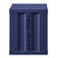 Table de chevet bleue avec tablette ouverte